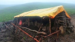 Organic Nepali Mountain Village Life | Rainy Day | Shepherd's Life | Shepherd's Food | Rural Nepal