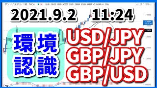 【FX環境認識】9月2日(木)　11:24　USD/JPY、GBP/JPY、GBP/USD　現段階でのシナリオも書かせていただいています