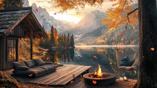 Lakefront Serenity: Crackling Fire Pit \u0026 Relaxing Nature Sounds for Rest, Study