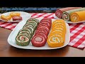 3 Rolls - appetizer for festive days (carrot roll, beet roll and spinach roll)