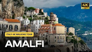 Amalfi Walking Tour 4K | Italy Must See | City walk in Amailfi Coast | Scenic Walk \u0026 Coastal Views