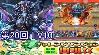 第20回チャレンジダンジョンLV10 黒天の幻龍王・ゼローグ∞PT ノーコン 【パズドラ】