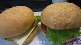 แฮมเบอร์เกอร์ไก่ ทำกินเองง่ายๆ Chicken Hamburger