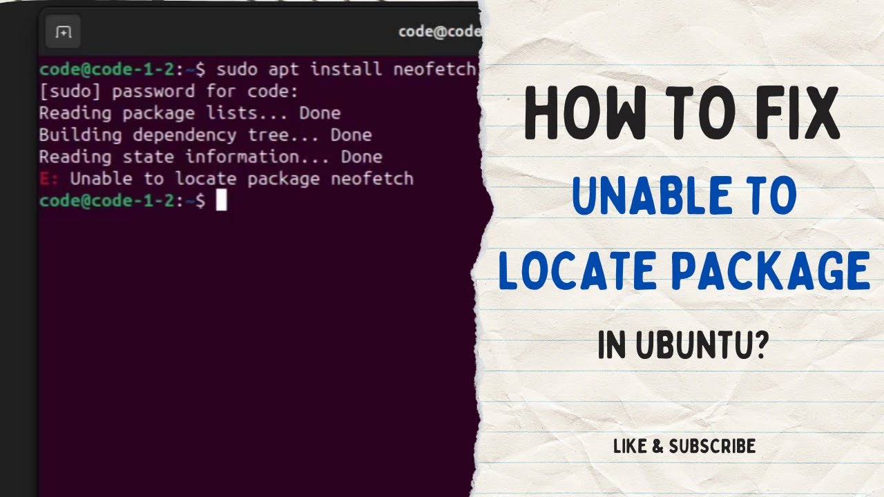 How To FIX "Unable To Locate Package In Ubuntu" Or Any Other Linux ...