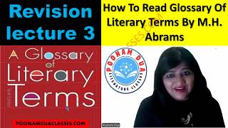 Lecture 3 CUET UGC NET Crash Course Videos M H Abrams Glossary English Literature by Poonam Dua