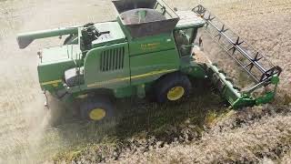 Battage du Colza avec Moissonneuse John Deere. Fonctionnement. Remix