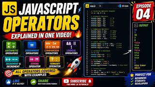 Learn ALL JavaScript Operators Step by Step 🚀 | Beginner Friendly Tutorial