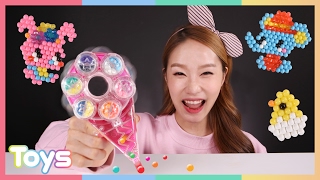 아쿠아 비즈 아이스크림펜 장난감으로 캐리의 캐릭터 비즈 만들기 놀이 CarrieAndToys