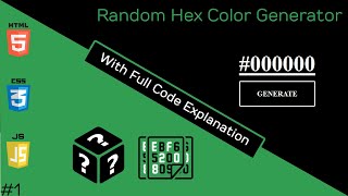 Adaptive Random Hex Color Generator | HTML, CSS & JavaScript Tutorial