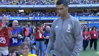 Cristiano Ronaldo vs ChievoVerona. Cristiano Ronaldo official debut game for juventus. 18/08/2018