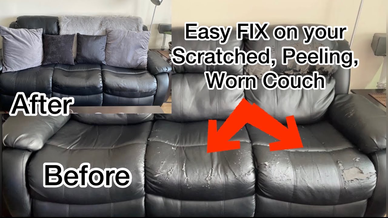 Easy Fix On Your Scratched, Peeling And Worn Leather Couch - YouTube