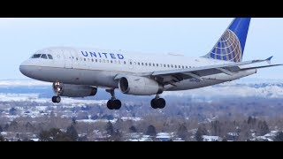 United Airlines Airbus A319 Landing Billings