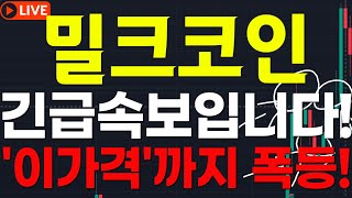 🔴[밀크코인]🔥긴급속보입니다!🔥\