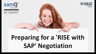 Preparing for a 'RISE with SAP' Negotiation