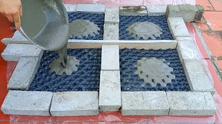 Reuse discarded nursery trays and cement - Create beautiful flower pots