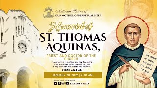 Baclaran Church: Memorial of Saint Thomas Aquinas, Priest and Doctor of the Church