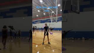 Trying different 1 handed tosses on rifle #colorguard