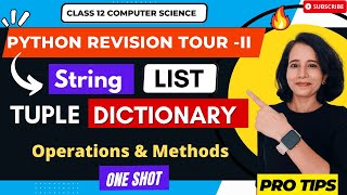 Python Revision Tour - ONE SHOT | CBSE Class 12 Computer Science | Python Data types | HINDI