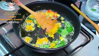 Recipes Cooking အာလူးတစ္ျခမ္းလက္ရာမ်ား ငါးအေရခြံနဲ႔ဆားဘဲဥေၾကာ္ by Ei Thet (Htet Family Creation)