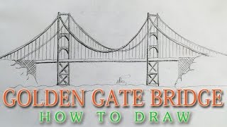 How to draw the Golden Gate Bridge EASY - San Francisco landmark