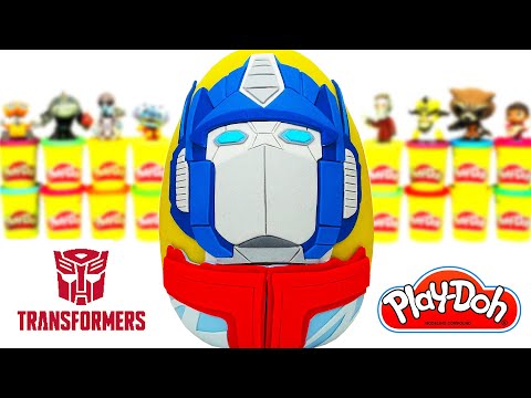 Huevo Sorpresa Gigante de Optimus Prime de Transformers en Español Latino de Plastilina Play Doh