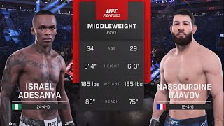 Israel Adesanya vs Nassourdine Imavov – Epic Middleweight Clash full fight-UFC 5