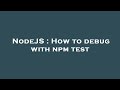 NodeJS : How to debug with npm test