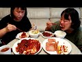 흰쌀밥에 실비김치 실비파김치 스팸 계란말이♥ home meal silbi kimchi spicy kimchi rolled eggs spam mukbang