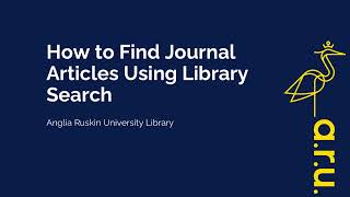 How to Find Journal Articles Using Library Search