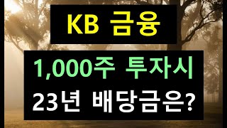 KB금융 1,000주 투자시 23년 배당금은? | 5년간 배당금 변화