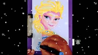 How to draw Elsa step by step | Disney frozen princess drawing | Cute drawing