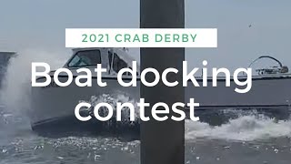 BOat docking contest Captain overboard!! #boatdocking