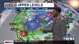 Pleasant day ahead with seasonable temps and mostly sunny skies; warmer temps return tomorrow wit...