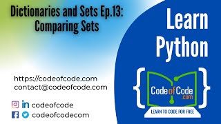 Learn Python | Chapter 06: Dictionaries and Sets Ep.13: Comparing Sets | CodeOfCode