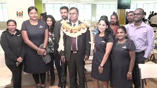 Fiji's Deputy Minister receives welcome by the Fiji Revenue and Customs Service staff at FRCS