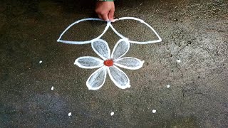 Margazhi madham flowers kolam|new year 2022 rangoli|dhanurmasam Muggulu|5*3 dots Beautiful rangoli