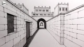 How to Draw an Alleyway using One-Point Perspective