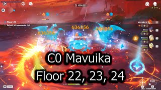 C0 Mavuika Floor 22 23 24 Realm of Tempered Valor : Day 2 Platinum Genshin Impact