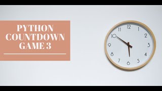 Python Countdown Numbers game 3