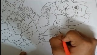 Tutorial Goku vs Jiren Epic draw/Goku vs Jiren drawing #Shorts