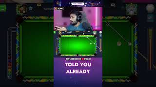 🔥 Told you already Kiss Shot 🔥 8 ball pool trickshot GamingWithK #8ballpool #gamingwithk #trickshots