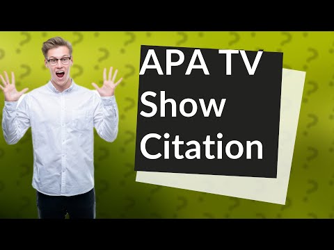 How do you cite a TV show?