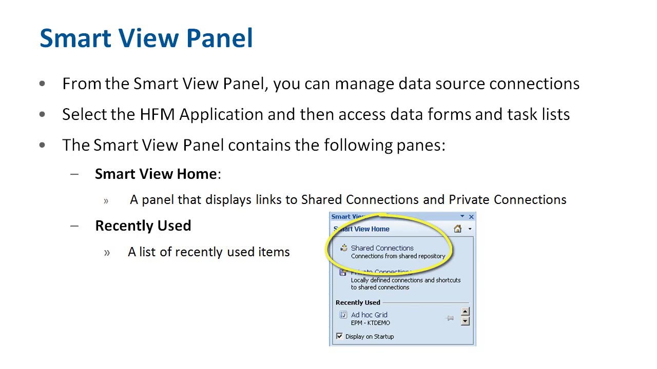 Making A Smart View Connection For Hfm Training 06 Youtube