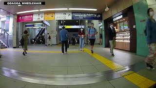 日暮里駅内・西口から東口へ（電動車椅子でバリアフリールート走行）