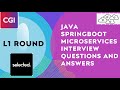 Core Java, Java 8, Spring Boot, Microservice Interview Questions | CGI | L1 Round Interview #java