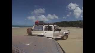 Nissans playing on the beach, Cape york five bays 4wd