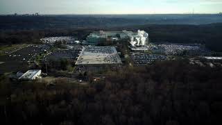 A rare aerial establishing shot of the Central Intelligence Agency (CIA) in Langley, VA