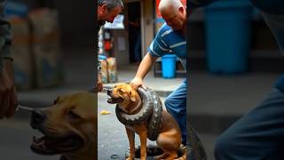 Brave man saving his Dog from Python Attack #shorts #snake