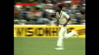 Colin Croft hits Greg Chappel on the Nuts 1980