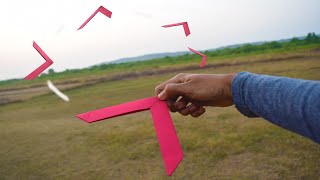 How to make a paper boomerang - paper origami - boomerang